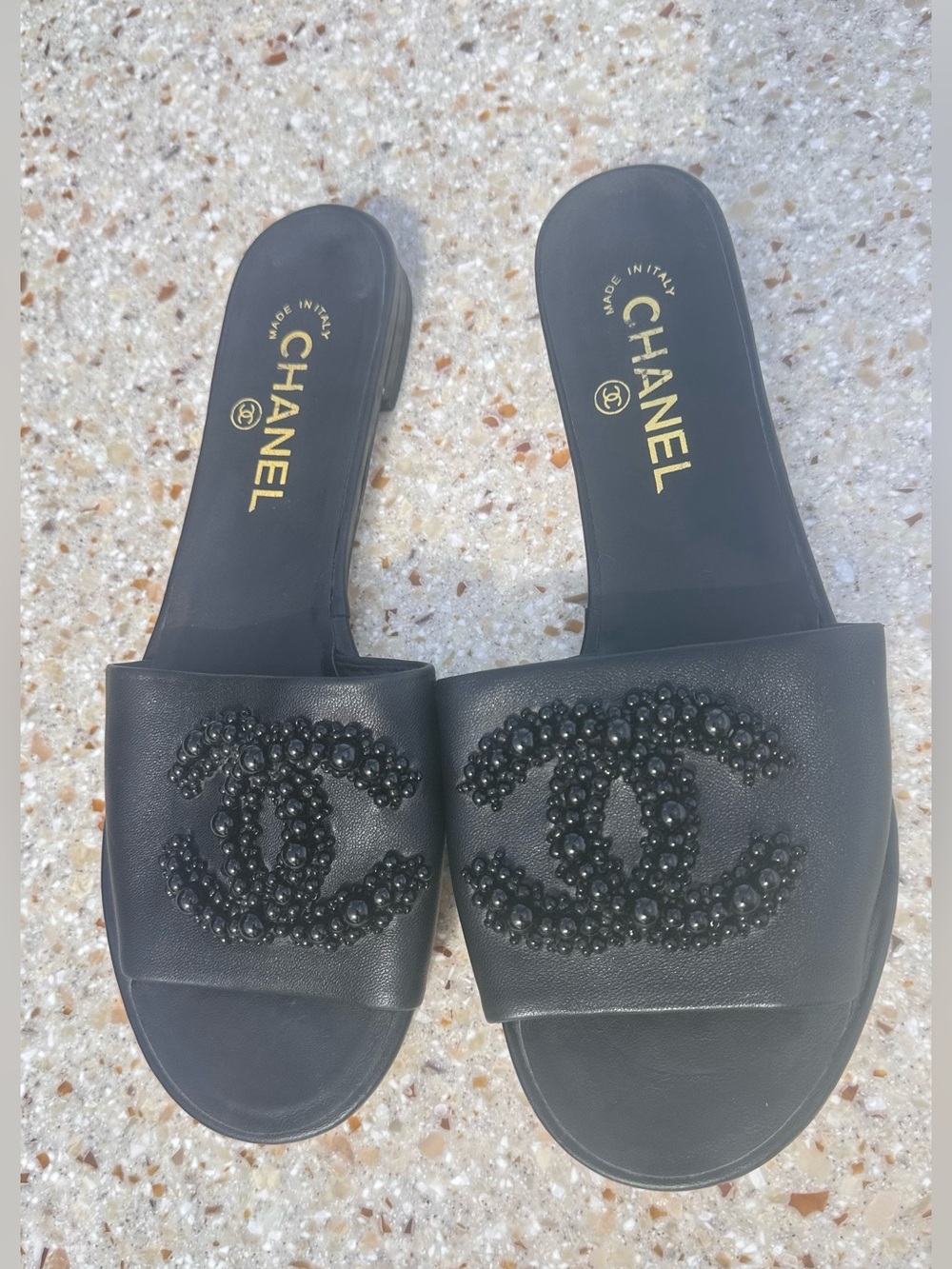 Chanel Embellished CC Mule Sandals. US size range is 10 to 10.5 EU Sz 41C - Picture 5 of 11